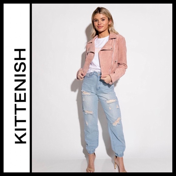 Kittenish Distressed Ansley Denim Joggers - Picture 4 of 12